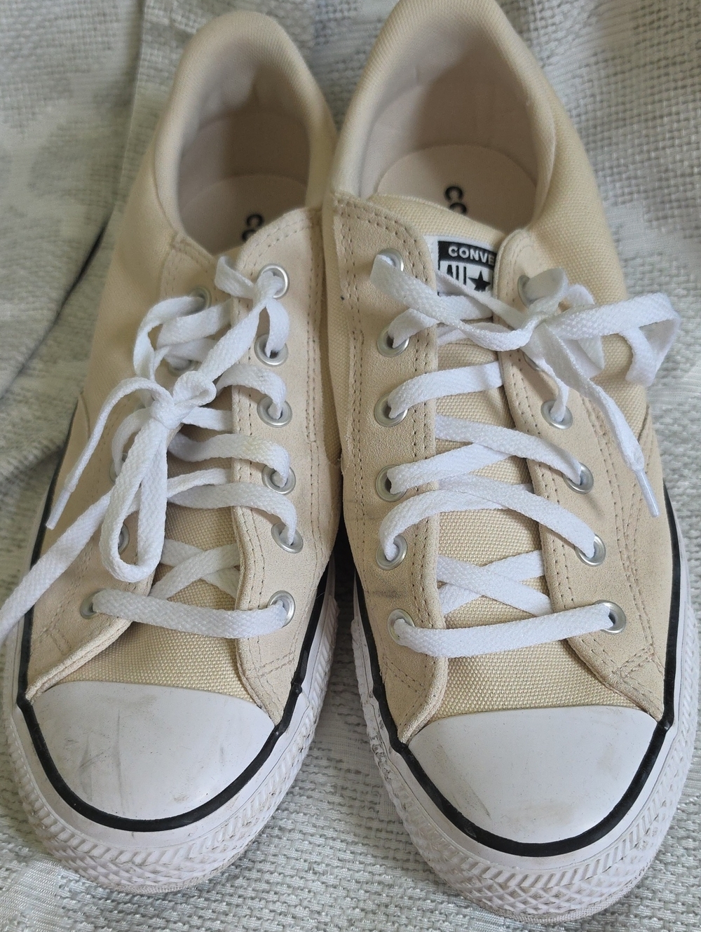 Converse All Star Low Top Sneakers in Beige and White